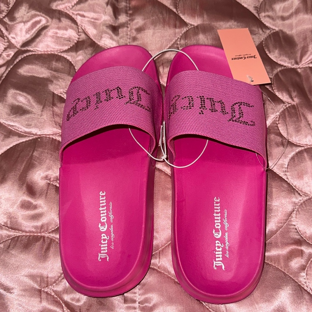 Juicy Couture Pink Rhinestone Slides